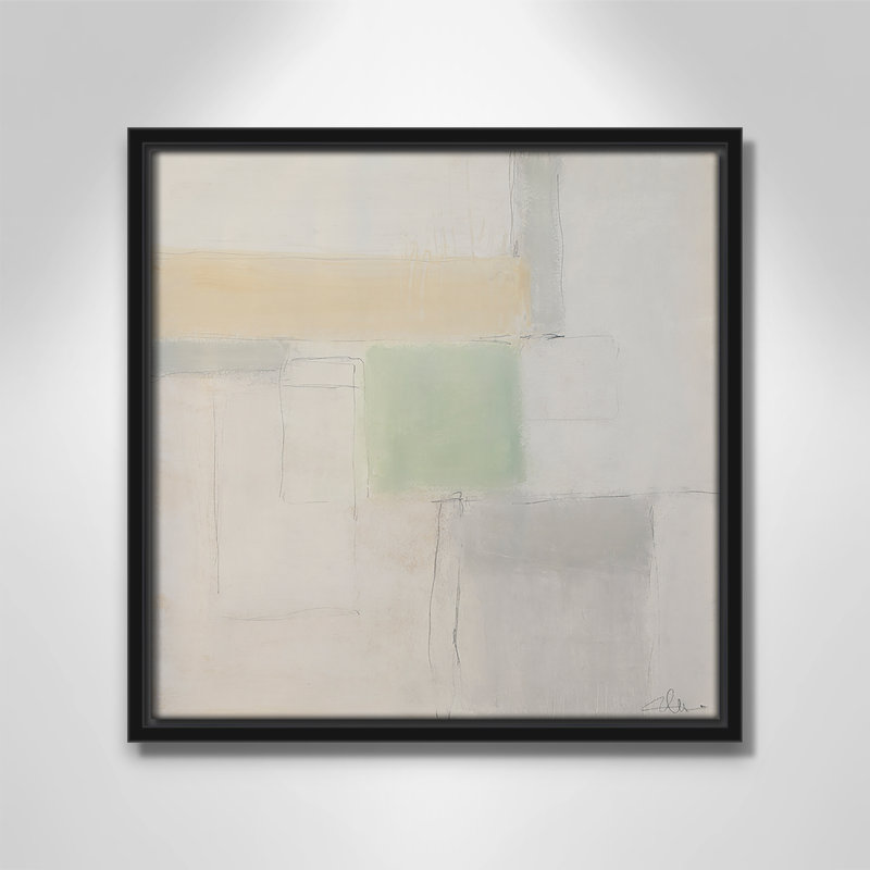 «Veasey Powder Room Whispers-I» par - reproduction de cadre flottant sur toile, H 13,5 po x l 13,5 po x P 2 po, Cadre noir