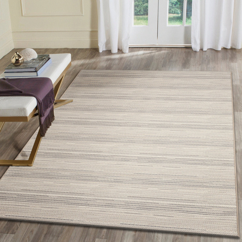 Tapis beige / brun en polypropylène / polyester tissé à la machine Markeith, Rectangle 9 pi 2 po x 12 pi 5 po