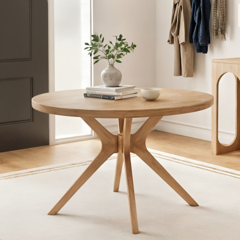 Table de salle à manger Muhsina (47 po x 47 po / 1194 mm x 1194 mm), Blonde