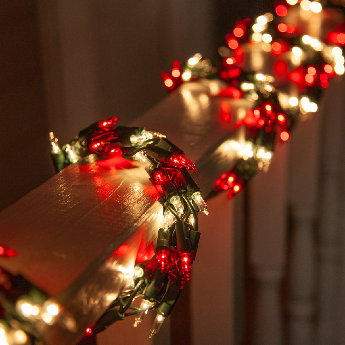 300-Light Garland Glass String Lights, Red and Clear