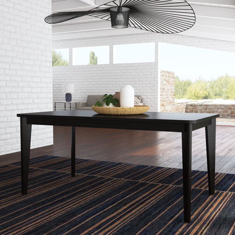 Landeros Rectangular 65'' L x 35'' W Dining Table, Black