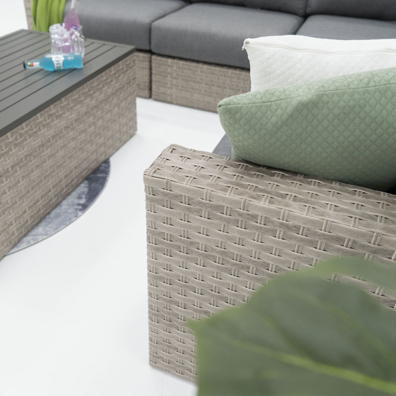 Avrahom 8 - Person Patio Conversation Sets with Cushions, Gray
