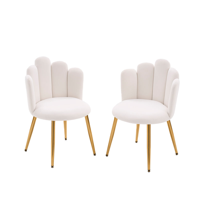 Chaise d'appoint en velours touffeté de 21 po de large Silus, Velours ivoire