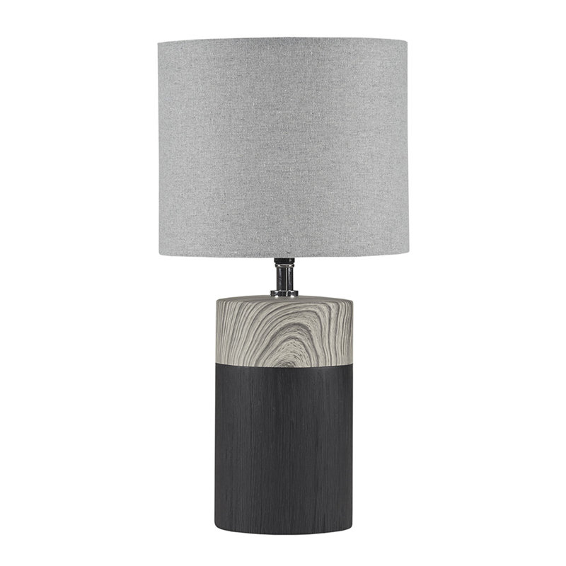 Lampe de table en céramique texturée, Noir, Gris