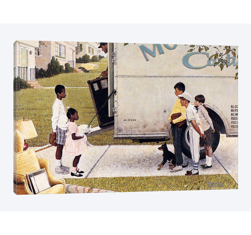 Moving In (New Kids In The Neighbourhood) by Norman Rockwell - Print on Canvas, 101.6 cm H x 66.04 cm W x 3.175 cm D
