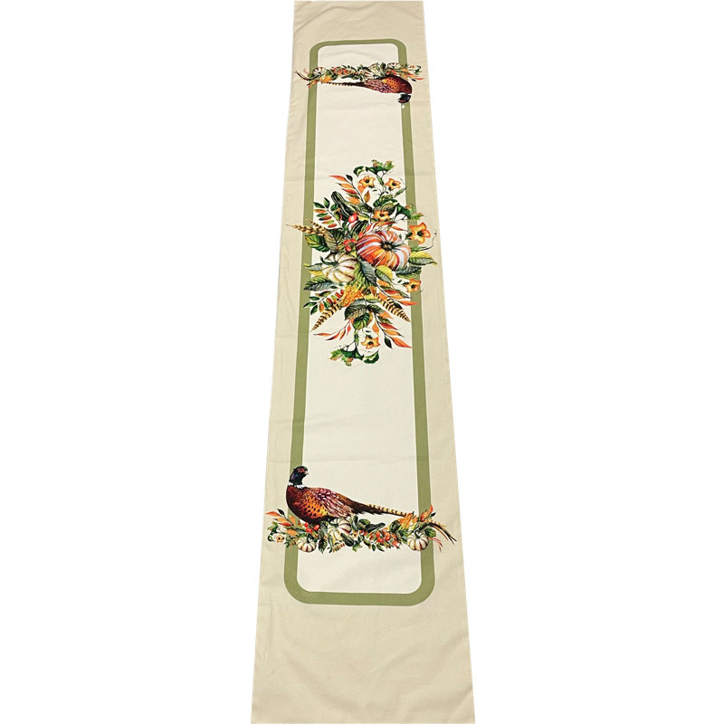 Rectangular Floral Cotton Table Runner