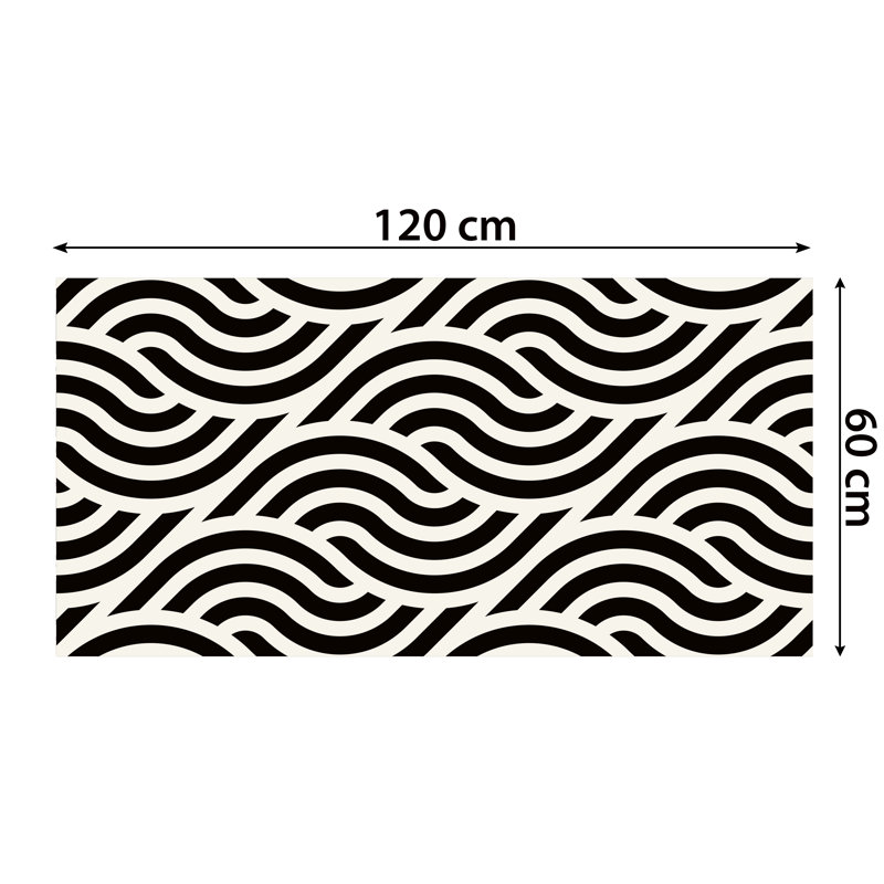Décalcomanie murale à motif à lignes fluides abstraites à grande échelle