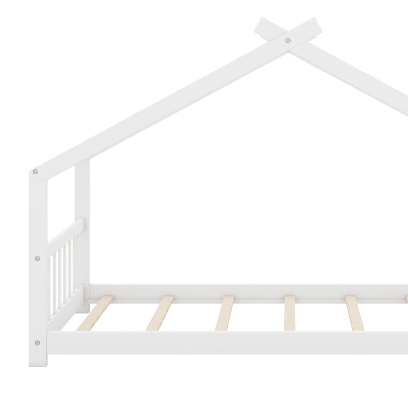 Lit en bois House House, Lit simple, Blanc