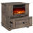 Aldama 23" Tall Rotating End Tables with Storage Drawer and Built-in Outlets,Electric Fireplace Rotating End Side Table-418573589