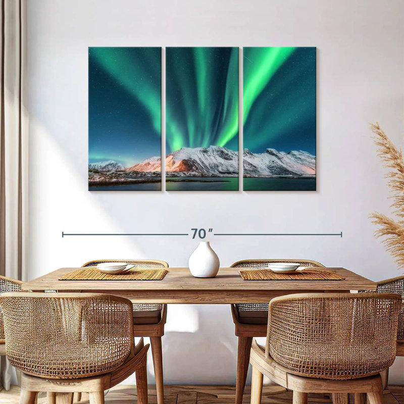 Alvord Lofoten Mountain Northern Lights, H 36 po x l 57 po