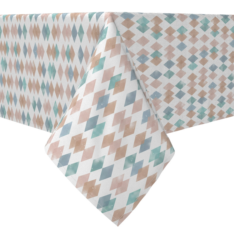 Rectangular Geometric Cotton Twill Tablecloth