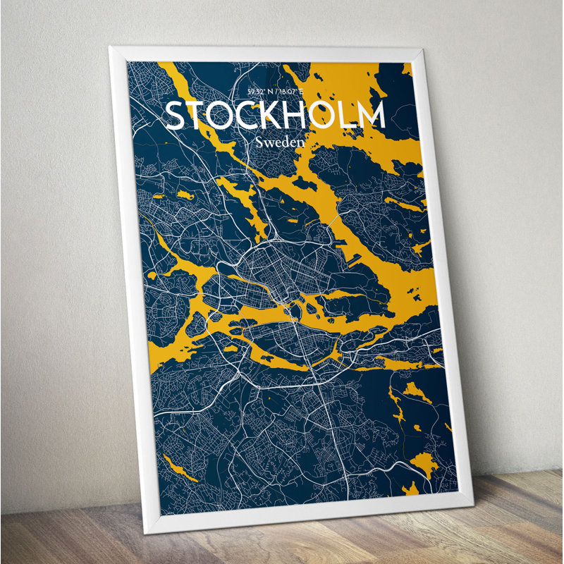 Stockholm City Map - No Frame Print, 50.8cm H x 40.6cm W x 0.13cm D