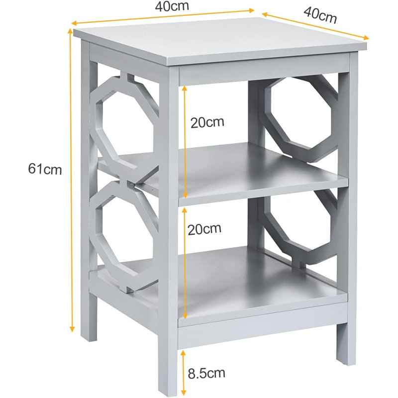 Amitie End Table, Grey/Brown/Blue