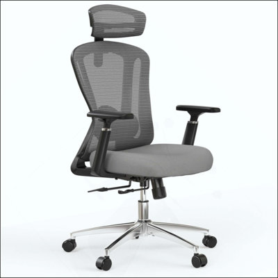 Chaise de bureau ergonomique, chaise d'ordinateur à haut dossier avec roulettes, chaise de suture pour personnes lourdes, profondeur de siège réglable pour chaise de bureau, accoudoirs 3D et appui-tête réglable