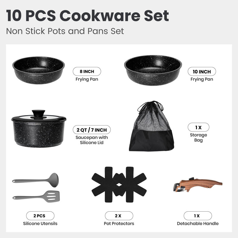 10 - Piece Non-Stick Aluminum Cookware Set