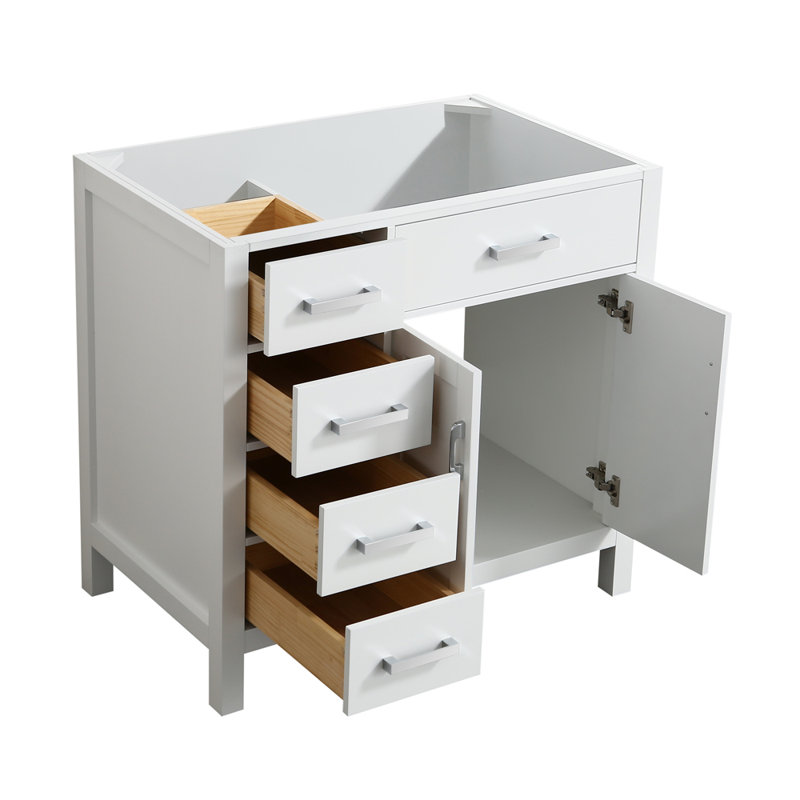 Base de meuble-lavabo simple 36 po Petrel, Blanc