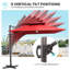 Parasol rectangulaire en porte-à-faux à DEL 12 pi x 9 pi avec base lestée - déplaçable sans effort par une seule personne-1162570388
