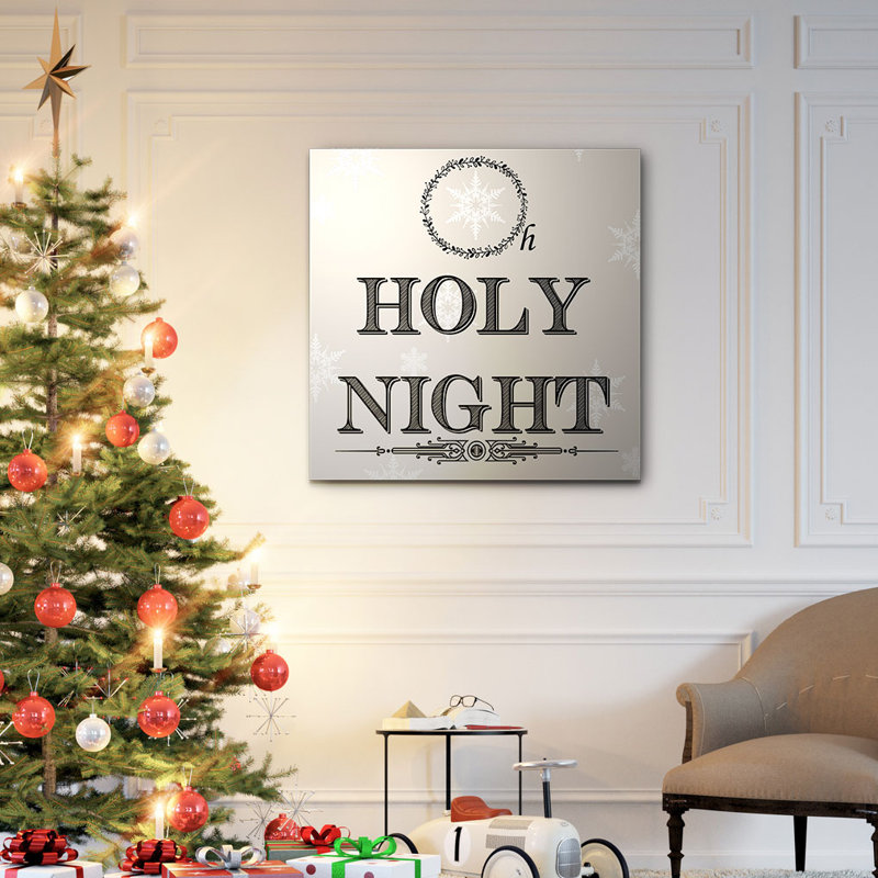 « oh sainte nuit », art textuel, H 32 po x l 32 po x P 1,5 po, Toile tendue