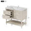 Meuble-lavabo de 36 po avec armoire à pharmacie, armoire à miroir moderne avec tablette réglable, armoire de rangement pour salle de bain à 4 tiroirs, armoire de rangement à cadre en bois-865369312