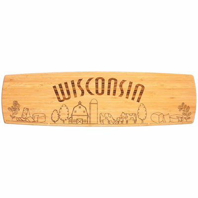 Wisconsin 30-Inch Engraved Bamboo Charcuterie Board