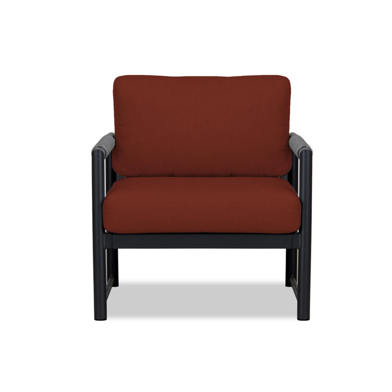 Alto Outdoor Lounge Chair, Spectrum Peacock Sunbrella® Plainweave, Black
