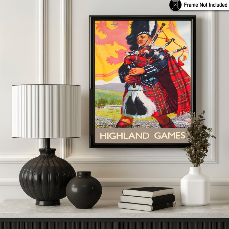 Highland Games Travel By Rails, Unframed, Poster, 12"H x 16"W