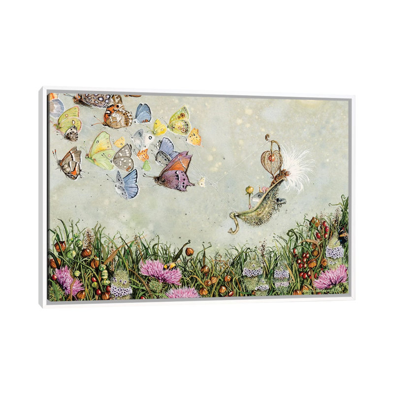 "Laisser le Summer Palace" par Maggie Vandewalle-reproduction d’art, H 26 po x l 40 po x 1,5 po, Toile blanche encadrée