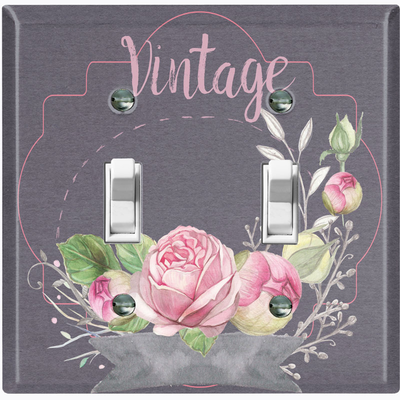 Patterned 2 - Gang Toggle Light Switch Standard Wall Plate