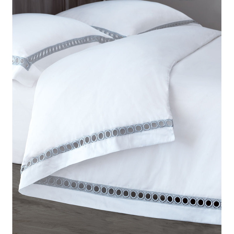 Celine Duvet Cover, King Duvet Cover, White/Silver