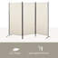 Cloison de séparation beige de 1,83 m (6 pi) à 3 panneaux. Pliable à double charnière. Cadre en métal. Économiser de la place. 183 cm (72,1 po) H x 253 cm (99,5 po) L x 51 cm (20,09 po) P. Accessoire de décoration intérieure. Paravent. Sécurisé.