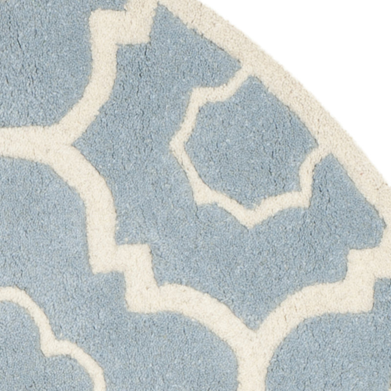 Carolene Hand Tufted Wool Geometric Rug, Round 5'