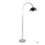 Lampe sur pied en métal en nickel poli et cristal K9 transparent avec accents en métal blanc