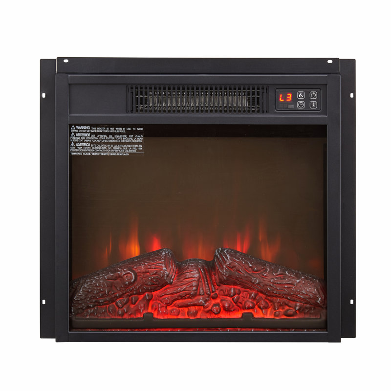 Insert de foyer électrique avec flamme réaliste, télécommande et conception mince pour un chauffage domestique confortable et élégant