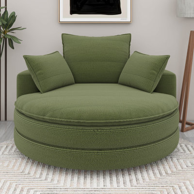 Swivel Accent Barrel Chair, 360 Degree Modern Round Armchair