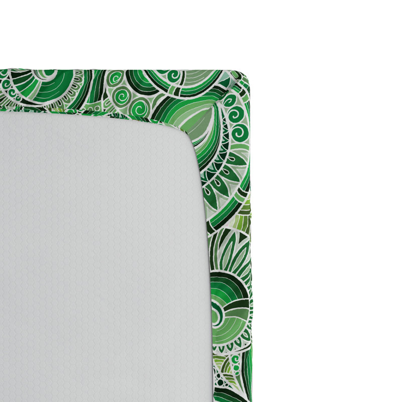 Microfiber Fitted Sheet, Twin XL Fitted Sheet, Green Paisley