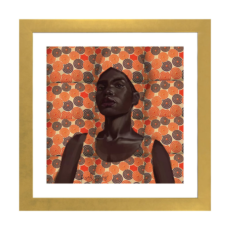 « Cire Series II » par Adekunle Adeleke, reproduction d’art, Papier encadré doré, Blanc, H 24 po x l 24 po x p 1 po