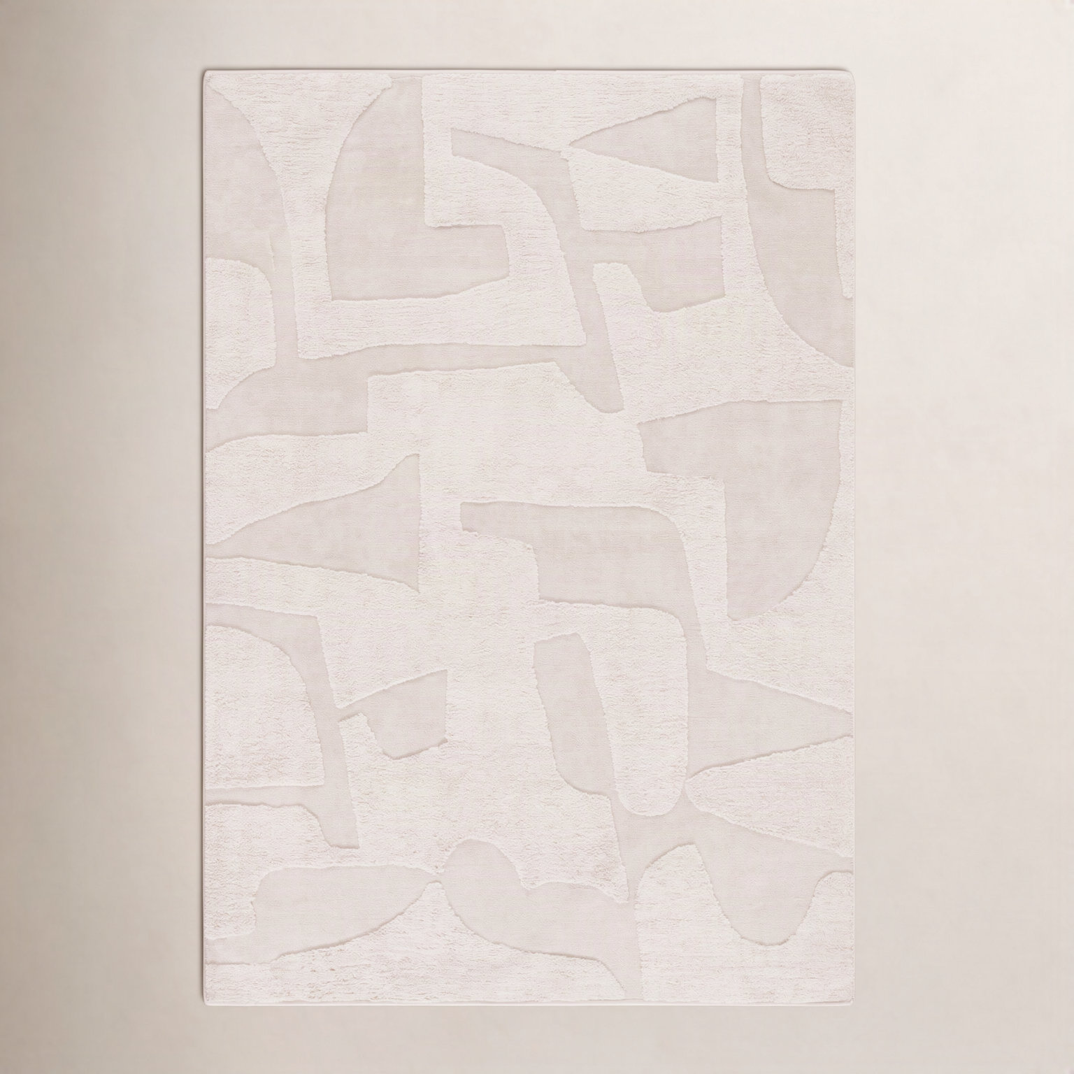 Sarya Ivory Hand-Woven Abstract Rug, Rectangle 8' x 10'