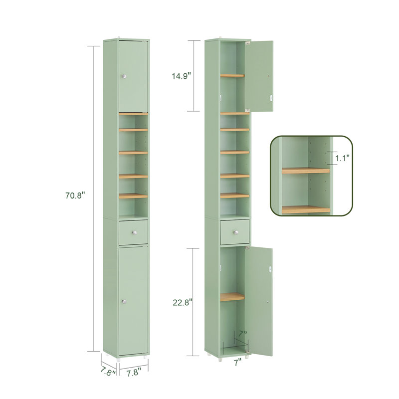 Armoire de salle de bain haute avec étagère de salle de bain étroite