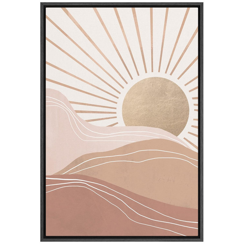 Rayons de soleil sur la chaîne de montagnes, H 24 po x l 16 po x P 1,5 po, Noir