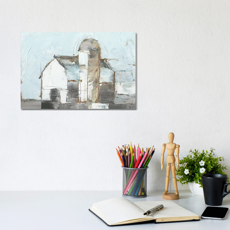 Barn & Silo I by Ethan Harper - Wrapped Canvas Gallery-Wrapped Canvas Giclée, 20.32 cm H x 30.48 cm W