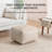 Florence 16" Cream Upholstered Pouf Ottoman-117301677