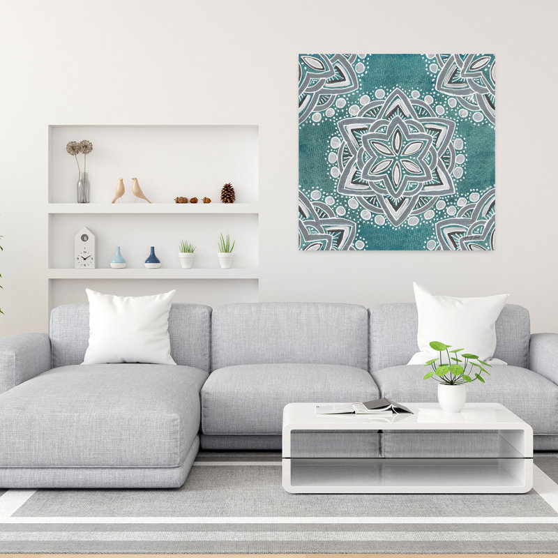 Étoile mandala I, art floral, H 36 po x l 36 po