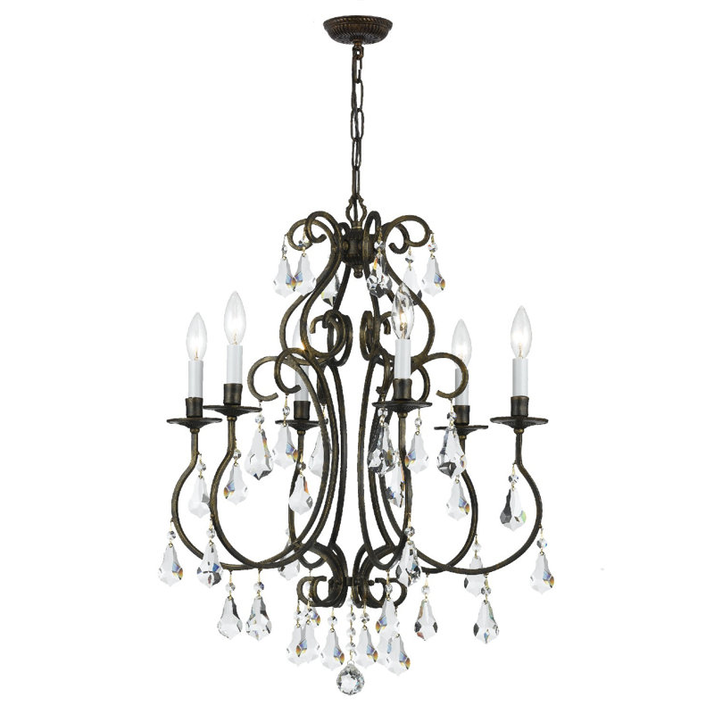 Archivaldo 6 - Light Candle Style Classic Chandelier with Crystal Accents