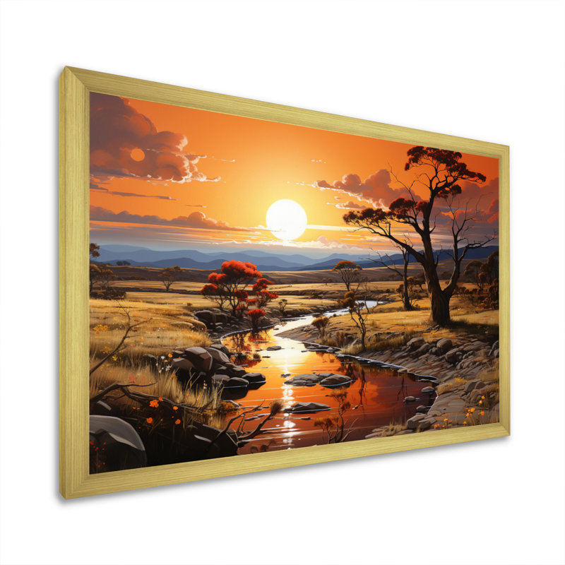 «Australie Outback Wonder I», reproduction d'art sur toile, Encadrement doré, H 30 po x l 40 po x P 1,5 po