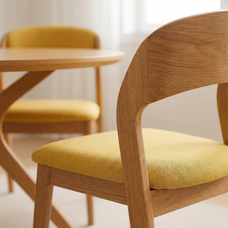 Ensemble de table de salle à manger de 47,2 pouces en bois avec 4 chaises rembourrées (4 à 6 places), table de salle à manger de style Mid-Century, ensemble de table de salle à manger de style base convenant aux cuisines et aux salles à manger