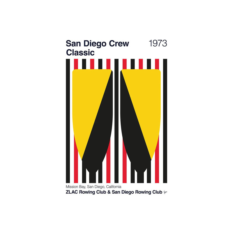 Classique de l'équipage de San Diego de 1973, H 60 po x l 40 po, Toile tendue, Ne s’applique pas
