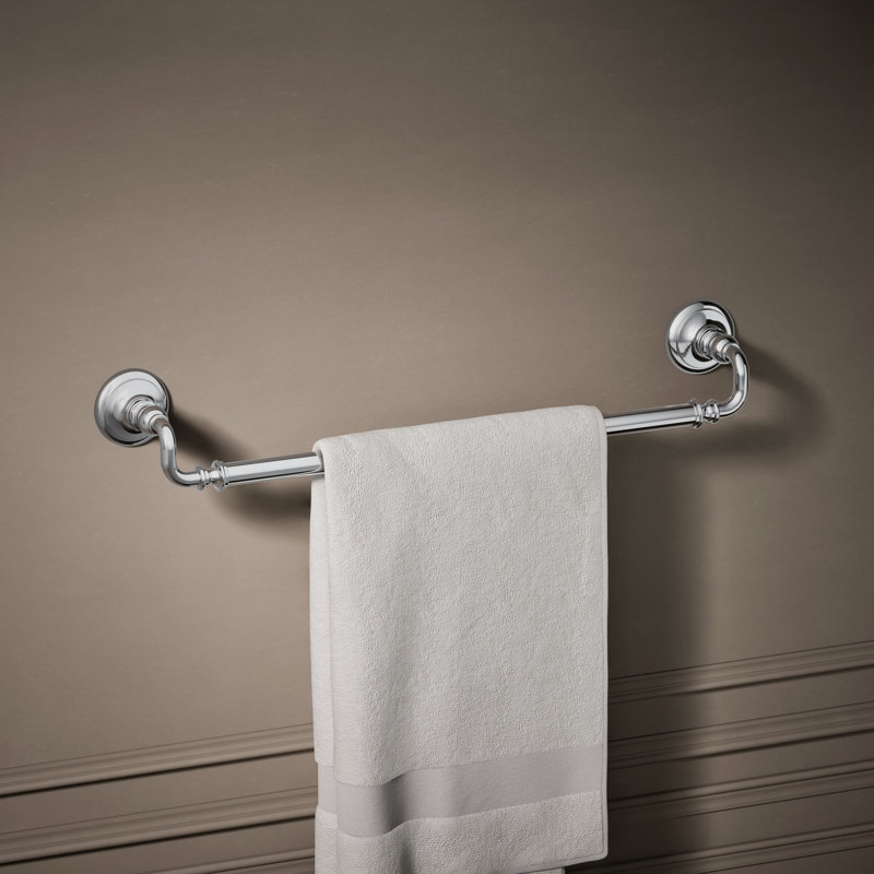 Artifacts® Wall Mounted Towel Bar, Polished Chrome, 3" H x 27" W x 3.5" D