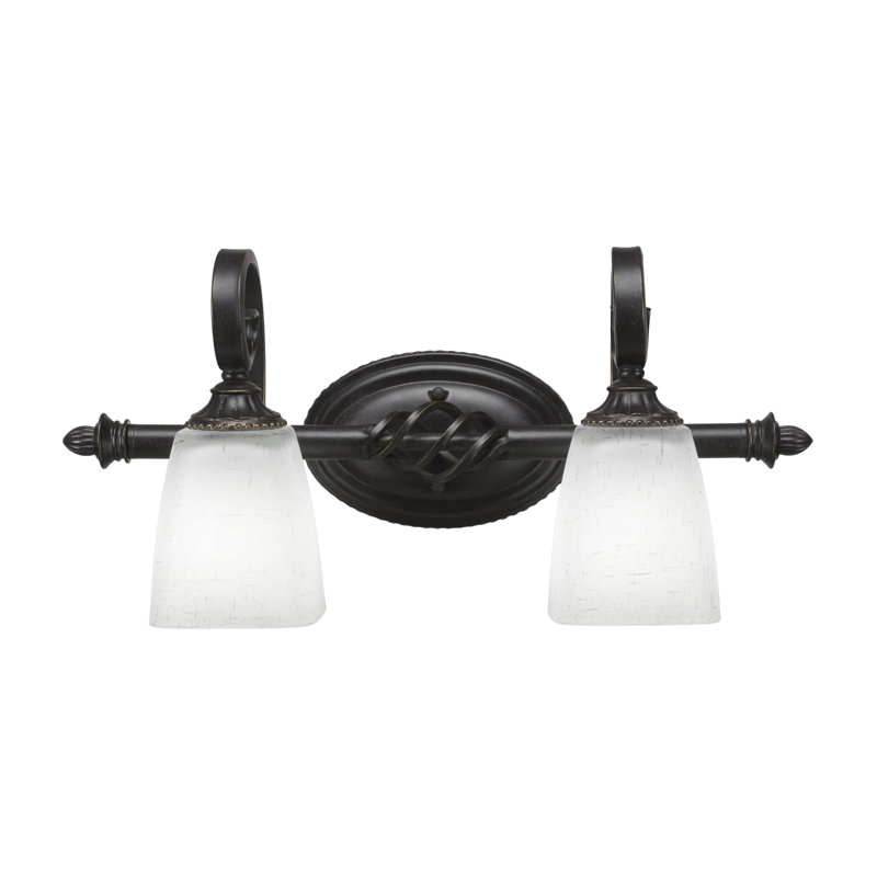 Eleganté 2 Light Bath Bar, White Muslin
