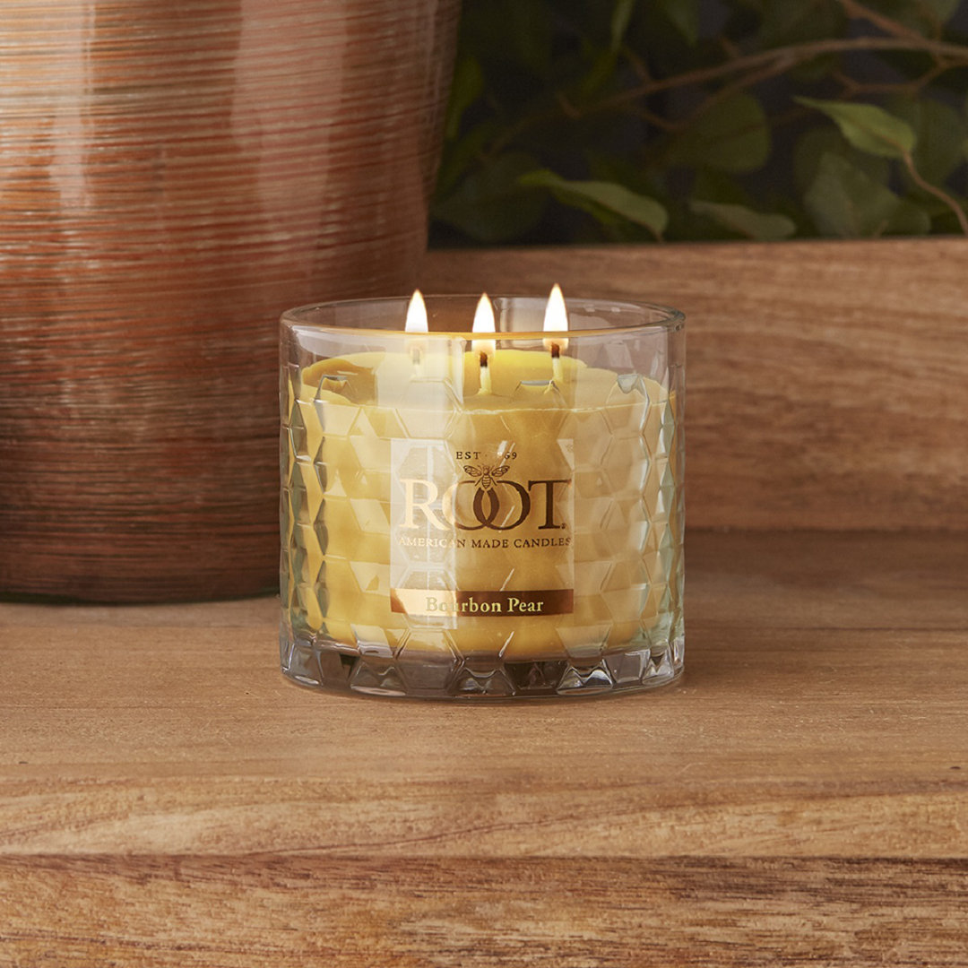 Bourbon Pear Scented Jar Candle Root Candles