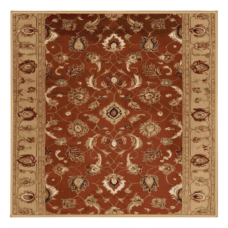 Tapis brun lavable à la machine, Carré 6 pi
